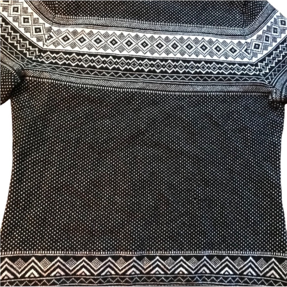 L.L. Bean 100% Cashmere Fair Isle turtleneck sweater size Large - Picture 3 of 6